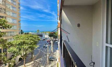 LOCAÇÃO ANUAL BEIRA MAR - Apartamento REFORMADO com 2 dormitórios para alugar, 70 m² por R$ 4.000/mês - Praia das Pitangueiras - Guarujá/SP