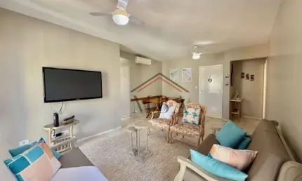 LOCAÇÃO ANUAL - Apartamento com 2 dormitórios para alugar, 100 m² por R$ 4.200/mês - Praia das Pitangueiras - Guarujá/SP