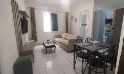 Apartamento 01 Dormitório Mobiliado Reformado Frente Mar José Menino Santos.