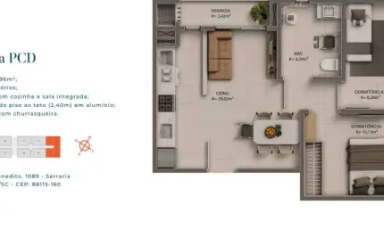 Apartamento com 2 quartos à venda na Rua São Benedito, 1086, Serraria, São José