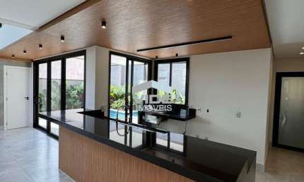 Casa moderna à venda em condomínio exclusivo de Campinas-SP, 3 quartos, 3 suítes, 2 salas, 4 banheiros, 4 vagas de garagem, 215m².