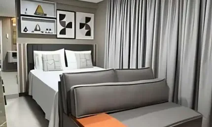 Flat moderno e todo mobiliado a apenas 50 metros da praia no jardim oceania