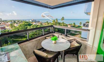 Apartamento com 64 m² e 2 quartos com linda vista para o mar no Blue Beach