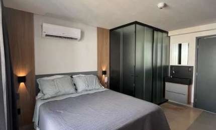 Flat mobiliado no Get by Side, a poucos metros do mar no Jardim Oceania