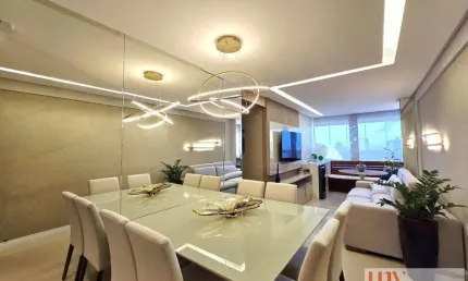 Apartamento com 2 quartos em andar alto com vista para o mar, todo projetado e mobiliado no Brisamar
