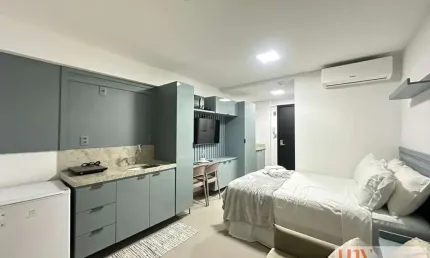 Flat novo com varanda na posição sul, localizado na beira mar do Jardim Oceania - Beach Haus