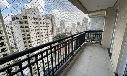 Studio mobiliado com 50 m¹/varanda/1 vaga para alugar no analia franco