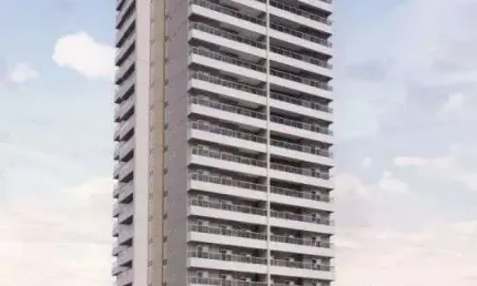 Apartamento à 170m do mar com piscina em praia grande.