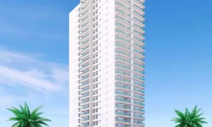 Apartamento com 3 quartos e piscina em praia grande.