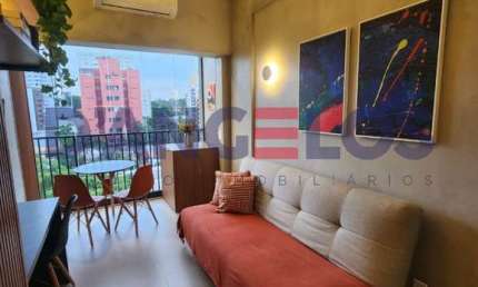 Apartamento Mobiliado para locação na Vila Madalena, São Paulo-SP: 1 quarto, 1 sala, 1 banheiro, 1 vaga de garagem!