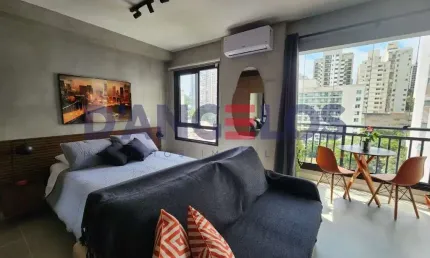 Aluguel de apartamento mobiliado em pinheiros, são paulo: 1 quarto, 1 sala, 1 banheiro, 30 m² de área.