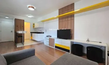 Apartamento para locação no Paraíso, com 1 suíte, 1 vaga de garagem.
