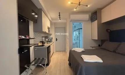 Apartamento de alto padrão para locação em pinheiros, são paulo-sp: 1 quarto, 1 sala, 1 banheiro, 24,50 m² de área.