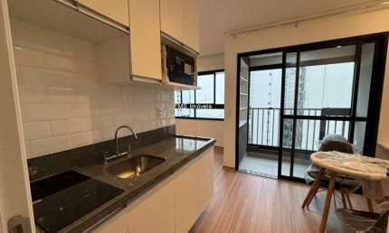 Apartamento para locação em São Paulo-SP, Pinheiros: 1 quarto, 1 sala, 1 banheiro, 24m² de área.