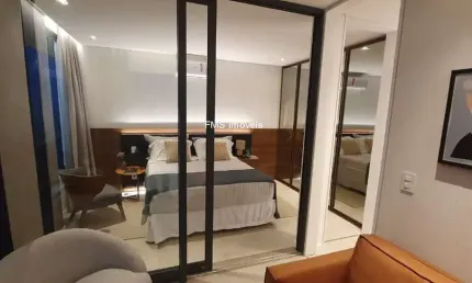 Apartamento para locação em pinheiros, com 1 quarto, 1 banheiro, 1 vaga de garagem, 46m² de área.