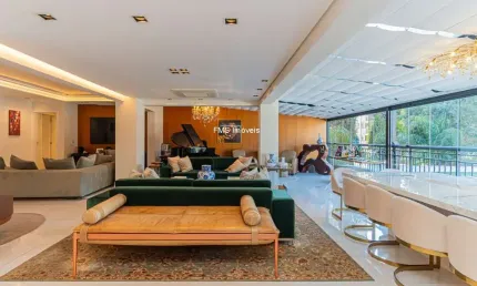 Apartamento de alto padrão de 3 suítes em moema com 330m² e 4 vagas de garagem.