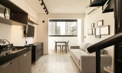 Apartamento tipo para venda em Vila Olímpia com 1 quarto, sendo 1 suíte, 45m²