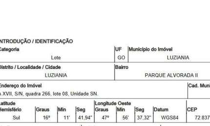 Oportunidade Única em LUZIANIA - GO | Tipo: Terreno | Negociação: Venda Direta Online  | Situação: Imóvel