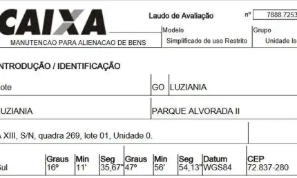 Oportunidade Única em LUZIANIA - GO | Tipo: Terreno | Negociação: Venda Online  | Situação: Imóvel