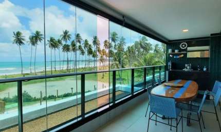 Apartamento para Venda Mobiliado 4 Quartos Cond. Acqua Marine Vista para o Mar Pé na Areia Reserva do Paiva