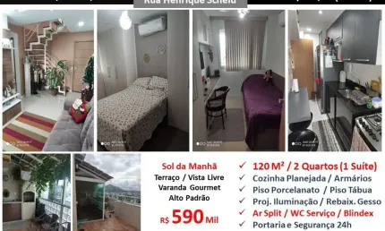 Linda Cobertura Eng. de Dentro Henrique Scheid 120M²