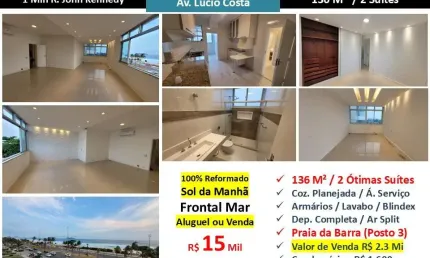 Apartamento com 2 quartos para alugar na Avenida Lúcio Costa, Barra da Tijuca, Rio de Janeiro