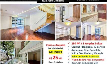 Apartamento com 3 quartos para alugar na Rua José Linhares, Leblon, Rio de Janeiro