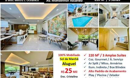 Apartamento com 3 quartos para alugar na Avenida Monsenhor Ascaneo, Barra da Tijuca, Rio de Janeiro