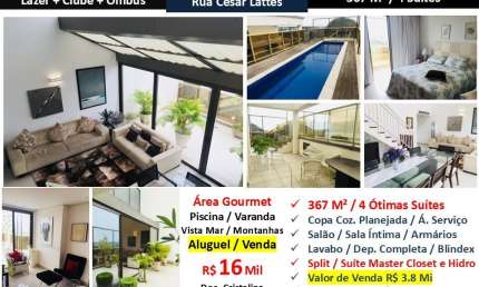 Cobertura com 4 quartos para alugar na Rua César Lattes, Barra da Tijuca, Rio de Janeiro