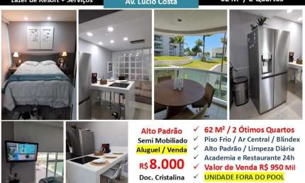 Apartamento com 2 quartos para alugar na Avenida Lúcio Costa, Barra da Tijuca, Rio de Janeiro