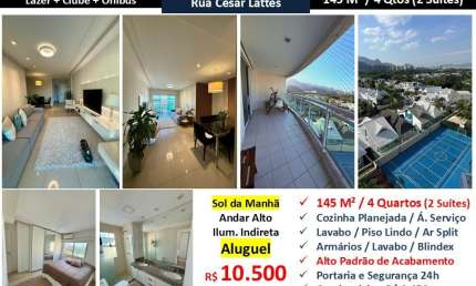 Apartamento com 4 quartos para alugar na Rua César Lattes, Barra da Tijuca, Rio de Janeiro