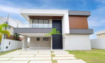 Casa a Venda Alphaville Litoral Norte 1 | 338,23m² | 5 suítes | Pé direito duplo | Piscina | Espaço Gourmet | 4 vagas | Camaçari