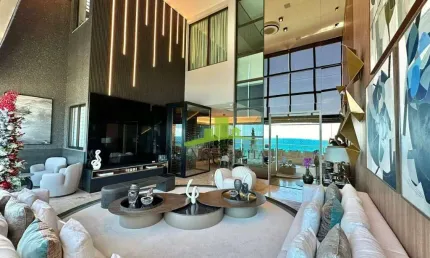 Cobertura duplex de luxo no Condomínio D'Azur, 4 suítes, 374m², porteira fechada, pé direito duplo, piscina aquecida, 6 vagas, R$ 6.900.000,00