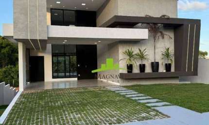 Casa Triplex à Venda no Alphaville Litoral Norte 3, 280m² + 100m², 4 Suítes com Closet, Piscina com Raia, Espaço Cinema e Jogos, Carregador EV.