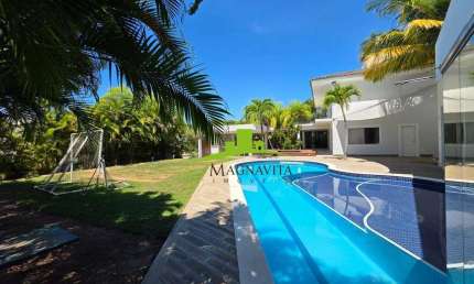 ALPHAVILLE LITORAL NORTE 1. Casa para Alugar Alto Padrão, 2 Lotes, 4 Suítes, 535m², Piscina, Sauna, Área Gourmet, Totalmente Climatizada. Camaçari/BA