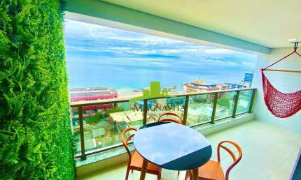 Edifício 535. Apartamento 1 quarto à Venda 48m², Vista Mar Panorâmica, Varanda, Reformado na Barra. Alto Padrão. Andar Alto, 1 Vaga. Morar ou Investir