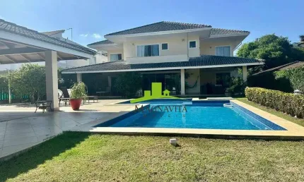 Busca Vida. Casa Duplex Mobiliada à Venda, 5 Quartos, 617m², Nascente Total, Piscina Privativa, Porteira Fechada, Condomínio com Acesso à Praia.