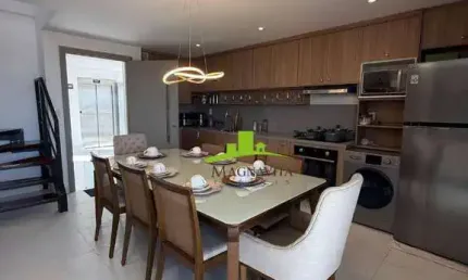 You vilas. cobertura duplex à venda ou locação em vilas do atlântico, 2 suítes, 135m², vista mar, porteira fechada, hidromassagem, alto padrão.
