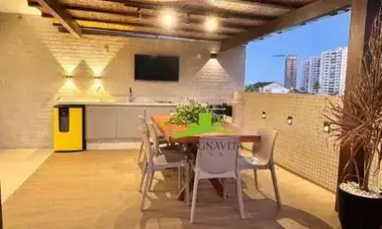 Parque tropical patamares. apartamento solarium à venda, 3 suítes com closet, home office, 159m², varanda gourmet externa churrasqueira, 2 vagas