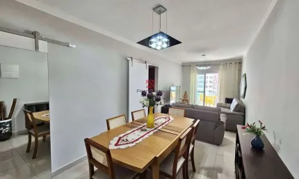 Apartamento mobiliado 2 dorm 1 suíte com sacada gourmet no canto do forte