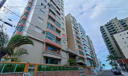 Apartamento 2 dormitórios 1 suíte, sacada com churrasqueira a 100m da praia