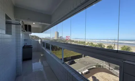 Apartamento frente mar 02 dormitórios 01 suíte lazer completo vista mar mirim