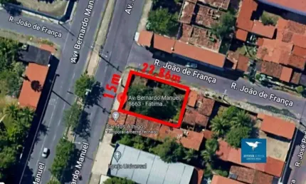 Terreno de Esquina na Avenida Bernardo Manuel com 343m2 - Para Sua Empresa. Próximo da Av. Silas Munguba, UECE e Aeroporto