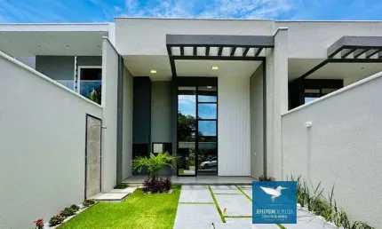 Lançamento! Casa Plana Próximo a Avenida Maestro Lisboa no Bairro Lagoa Redonda, Varanda Gourmet, 03 Suítes, Sala com Pé Direito Duplo, Cozinha Americana, 02 Vagas