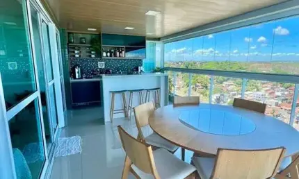 Apartamento pé na areia com 4 suítes na praia de guaxuma