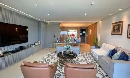 Apartamento pé na areia com 4 quartos beira mar de guaxuma todo pronto