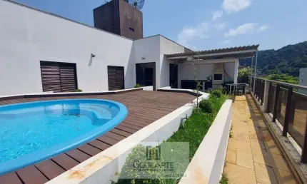 Cobertura penthouse, 5 dormitórios sendo 1 suíte, área gourmet com piscina, na praia da enseada - guarujásp.