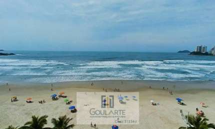 Apartamento alto padrão com 2 suítes + suíte de serviço, sacada vista total do mar na praia da Pitangueiras-Guarujá/SP.