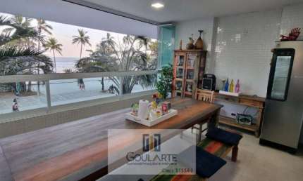 Apartamento Alto Padrão, varanda rustica com 43 metros vista total mar, 5 dormitórios, Pitangueiras-Guarujá/SP.
