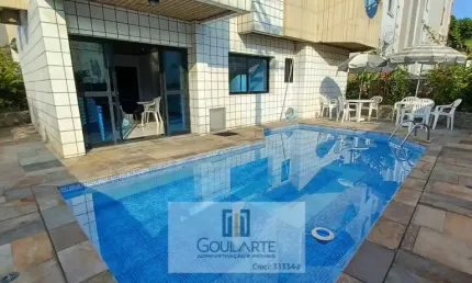 Apartamento com lazer no condomínio, 2 dormitórios sendo 1 suíte, lado praia da enseada - guarujá/sp.